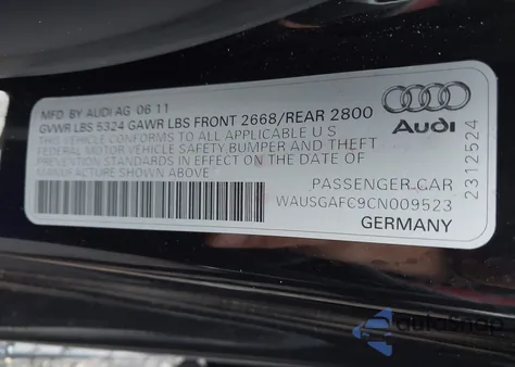 2012 Audi A7 Premium из США, поврежденный, VIN WAUSGAFC9CN009523